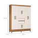 Guarda-Roupa Casal Munique 8 Portas 2 Gavetas Amêndola e Off White