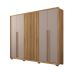 Guarda-Roupa Casal New Comodus Ripado 6 Portas 4 Gavetas Buriti e Fendi