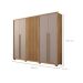 Guarda-Roupa Casal New Comodus Ripado 6 Portas 4 Gavetas Buriti e Fendi