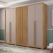 Guarda-Roupa Casal New Comodus Ripado 6 Portas 4 Gavetas Buriti e Fendi