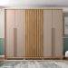 Guarda-Roupa Casal New Comodus Ripado 6 Portas 4 Gavetas Buriti e Fendi
