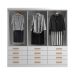 Guarda-Roupa Casal New Monaco 6 Portas 12 Gavetas Branco