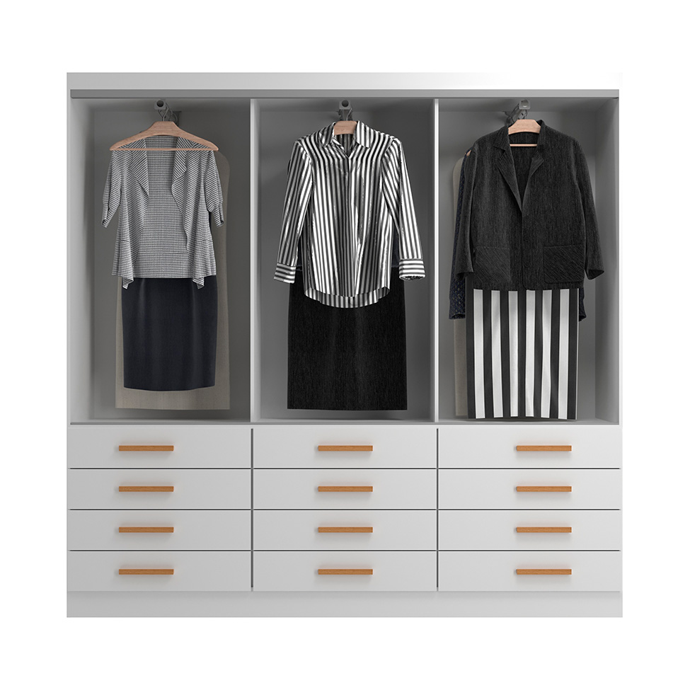 Guarda-Roupa Casal New Monaco 6 Portas 12 Gavetas Branco
