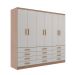 Guarda-Roupa Casal New Monaco 6 Portas 12 Gavetas Branco e Demolição