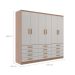 Guarda-Roupa Casal New Monaco 6 Portas 12 Gavetas Branco e Demolição