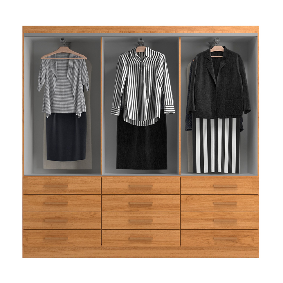 Guarda-Roupa Casal New Monaco 6 Portas 12 Gavetas Cinamomo