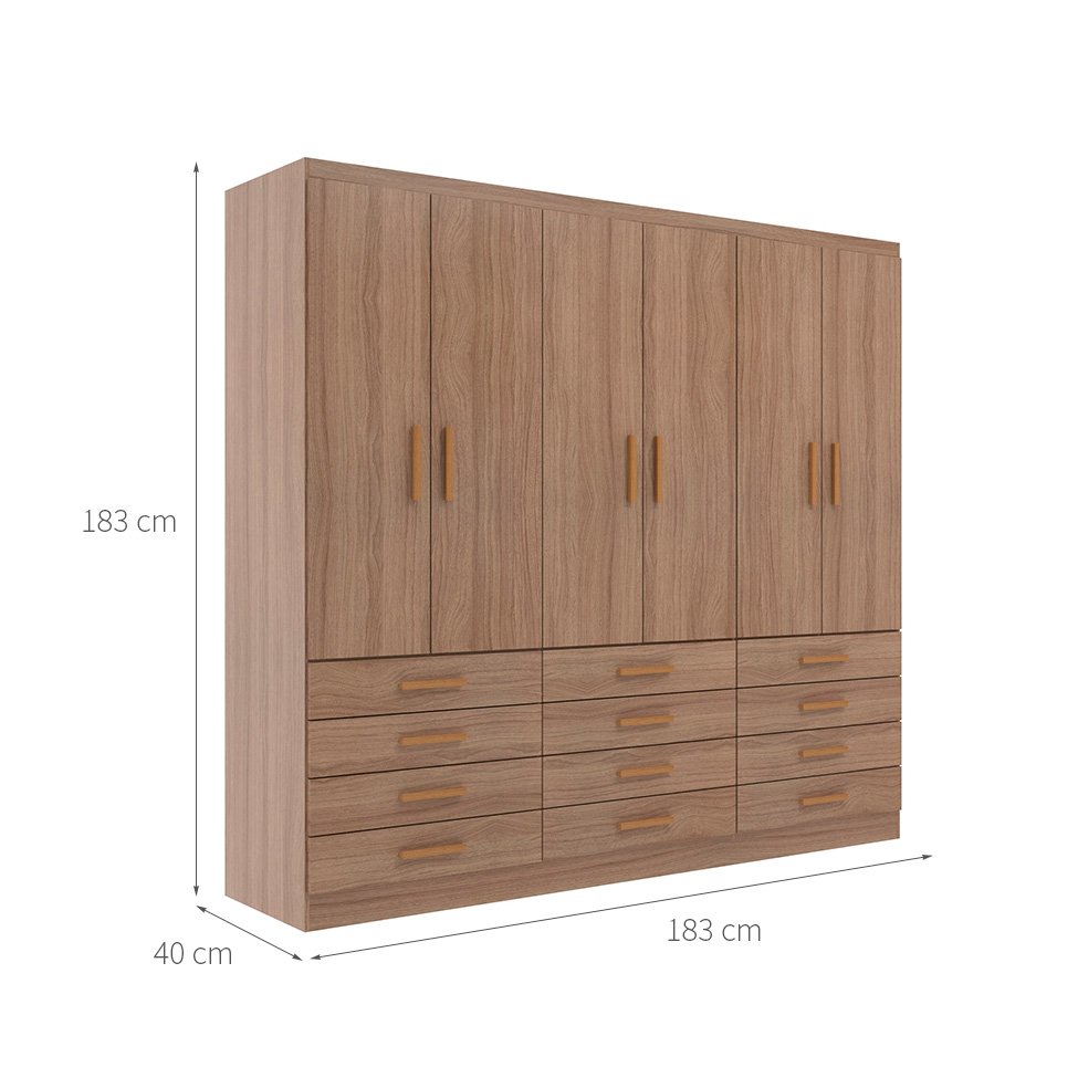 Guarda-Roupa Casal New Monaco 6 Portas 12 Gavetas Demolição