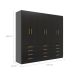Guarda-Roupa Casal New Monaco 6 Portas 12 Gavetas Preto