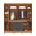 Guarda-Roupa Casal New Realce 8 Portas 4 Gavetas Amêndola e Grafito