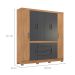 Guarda-Roupa Casal New Realce 8 Portas 4 Gavetas Amêndola e Grafito