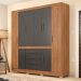 Guarda-Roupa Casal New Realce 8 Portas 4 Gavetas Amêndola e Grafito