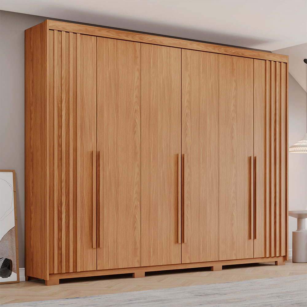 Guarda-Roupa Casal Norton 6 Portas 4 Gavetas Nature
