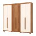 Guarda-Roupa Casal Norton 6 Portas 4 Gavetas Nature e Off White