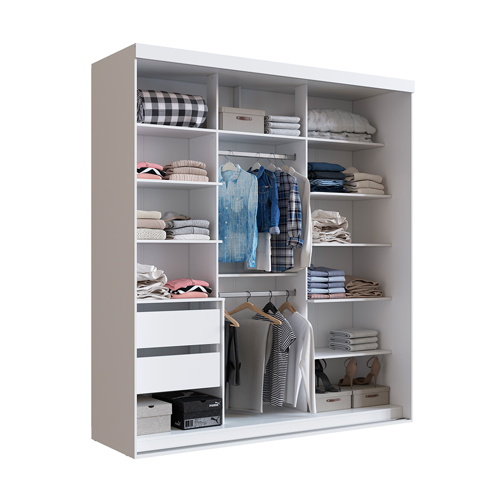 Guarda-Roupa Casal Ofélia 2 Portas 2 Gavetas Branco