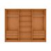 Guarda-Roupa Casal Ollie com Pés 3 Portas 6 Gavetas Amêndoa e Off White