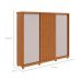 Guarda-Roupa Casal Ollie com Pés 3 Portas 6 Gavetas Amêndoa e Off White