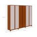 Guarda-Roupa Casal Ollie com Pés 6 Portas 6 Gavetas Frassino e Off White