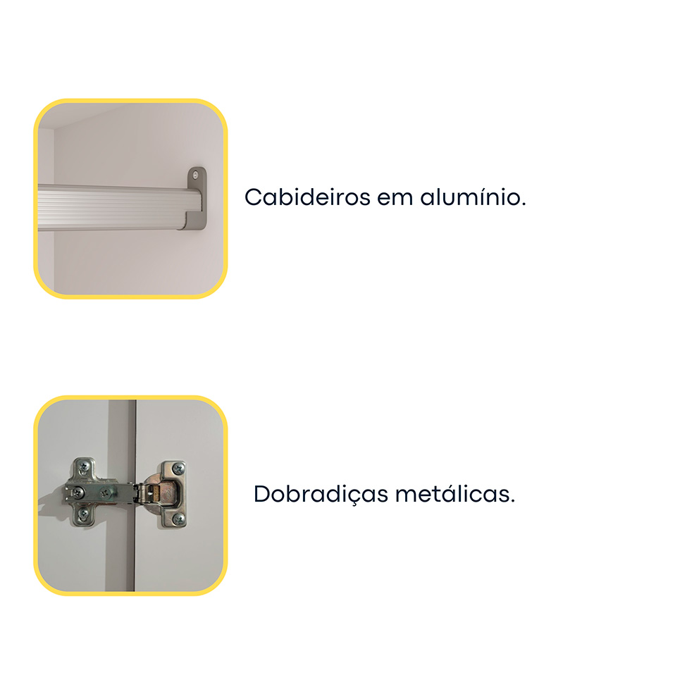 Guarda-Roupa Casal Oregon 6 Portas 4 Gavetas Neve