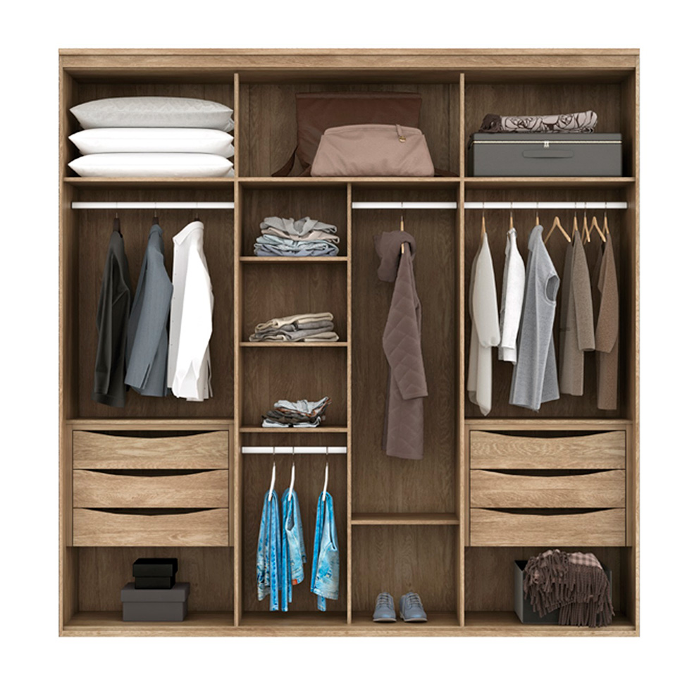 Guarda-Roupa Casal Originale 6 Portas 6 Gavetas Carvalho 207 cm