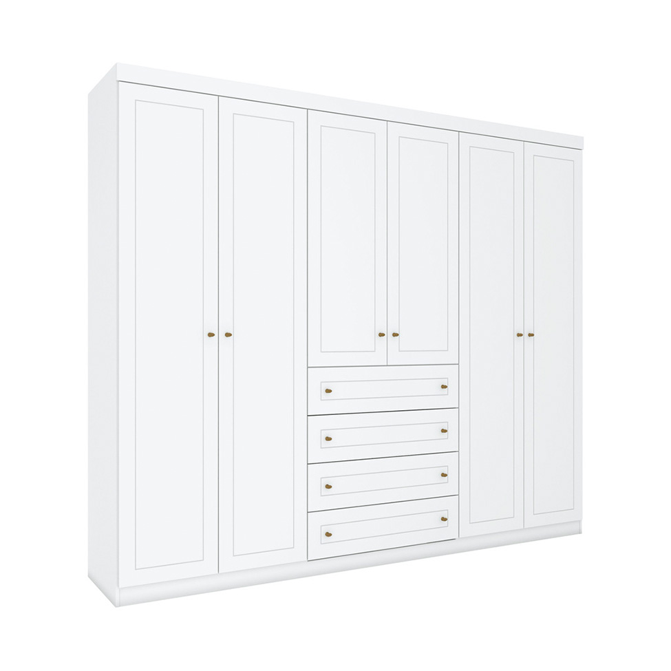 Guarda-Roupa Casal Orion 6 Portas 4 Gavetas Branco