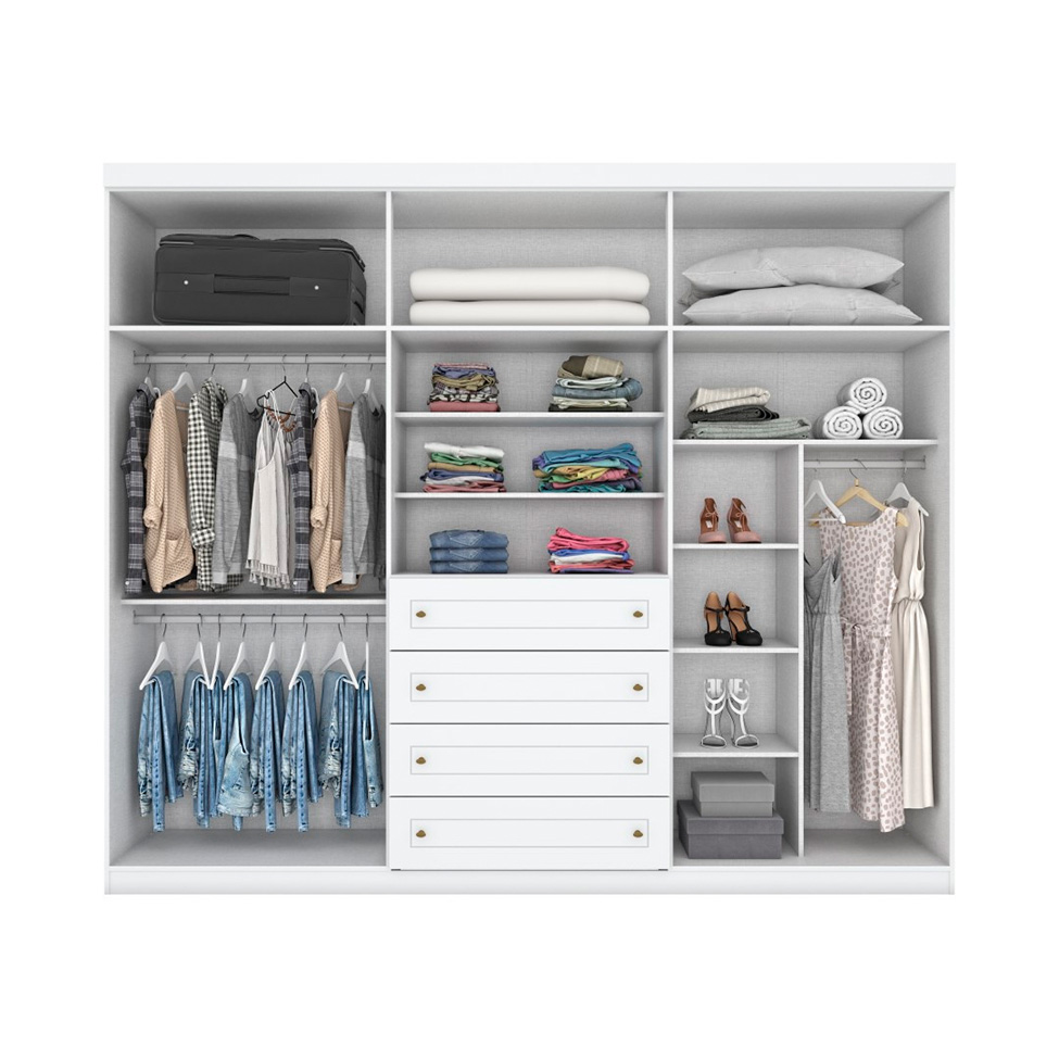 Guarda-Roupa Casal Orion 6 Portas 4 Gavetas Branco