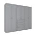 Guarda-Roupa Casal Orion 6 Portas 4 Gavetas Cinza