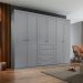 Guarda-Roupa Casal Orion 6 Portas 4 Gavetas Cinza