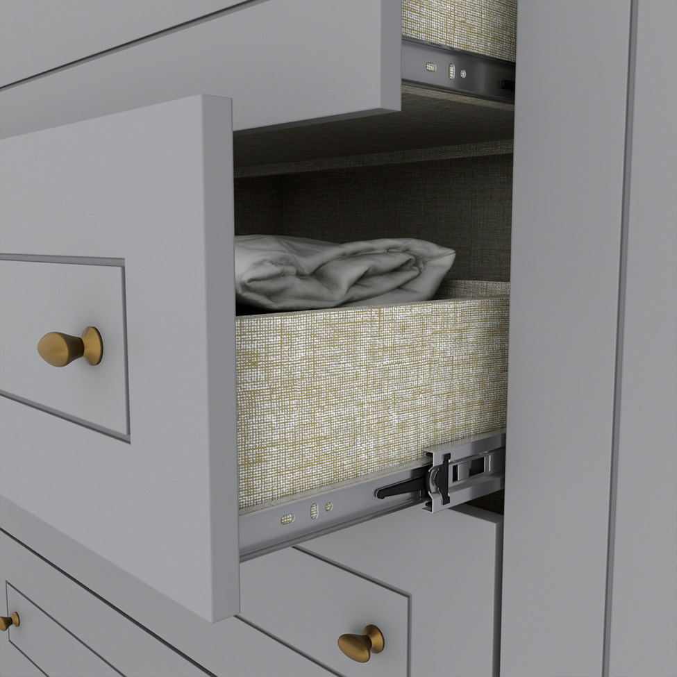 Guarda-Roupa Casal Orion 6 Portas 4 Gavetas Cinza