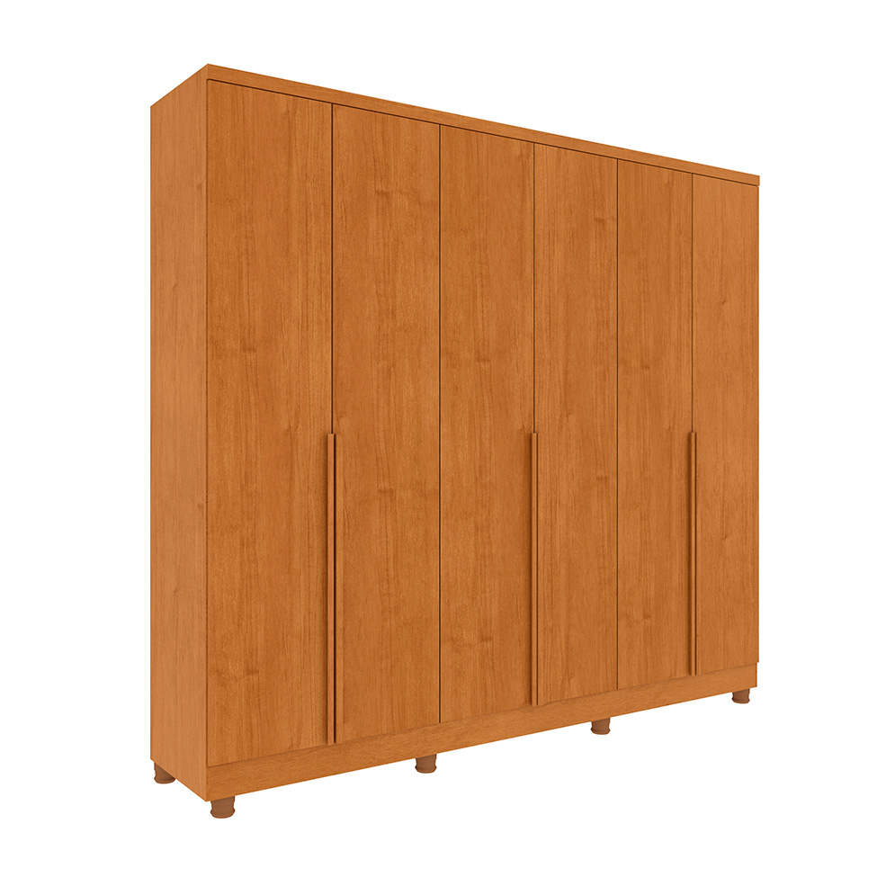 Guarda-Roupa Casal Paradiso com Pés 6 Portas 4 Gavetas Cinamomo 270 cm