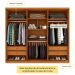 Guarda-Roupa Casal Paradiso com Pés 6 Portas 4 Gavetas Cinamomo 270 cm