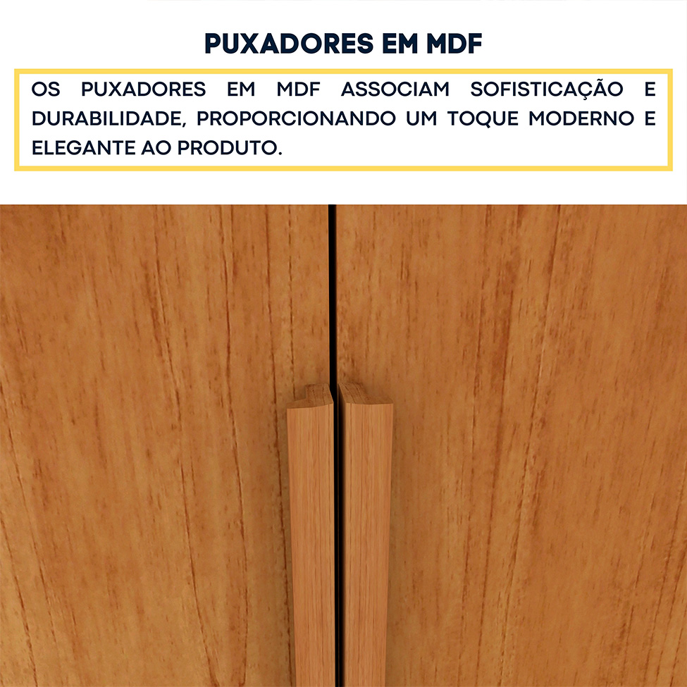 Guarda-Roupa Casal Paradiso com Pés 6 Portas 4 Gavetas Cinamomo 270 cm
