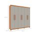 Guarda-Roupa Casal Paradiso com Pés 6 Portas 4 Gavetas Cinamomo e Off White 219 cm