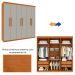 Guarda-Roupa Casal Paradiso com Pés 6 Portas 4 Gavetas Cinamomo e Off White 219 cm