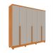 Guarda-Roupa Casal Paradiso com Pés 6 Portas 4 Gavetas Cinamomo e Off White 270 cm