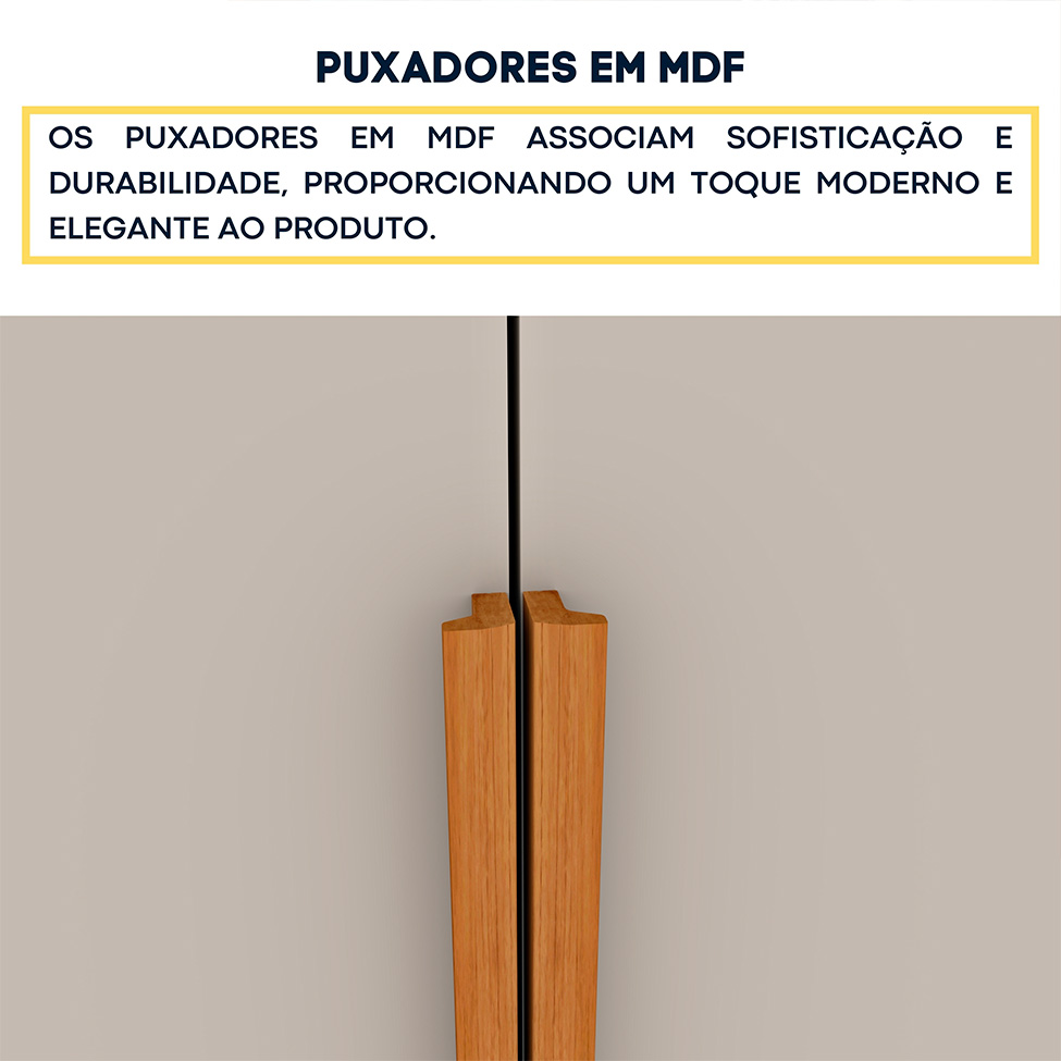 Guarda-Roupa Casal Paradiso com Pés 6 Portas 4 Gavetas Cinamomo e Off White 270 cm