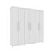 Guarda-Roupa Casal Paradiso com Pés 6 Portas 4 Gavetas Neve 219 cm
