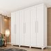 Guarda-Roupa Casal Paradiso com Pés 6 Portas 4 Gavetas Neve 219 cm