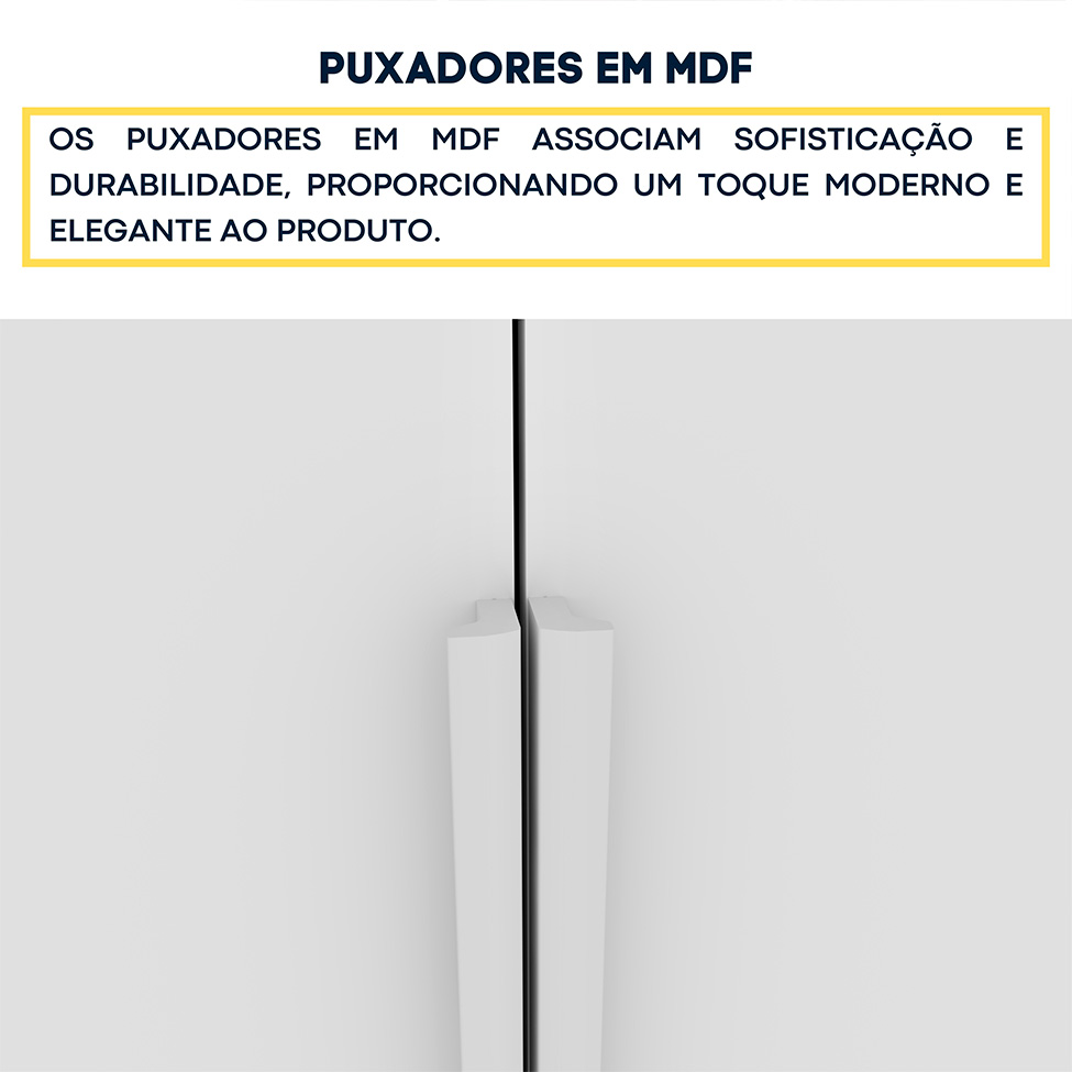 Guarda-Roupa Casal Paradiso com Pés 6 Portas 4 Gavetas Neve 270 cm