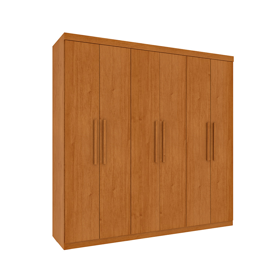 Guarda-Roupa Casal Paradiso sem Pés 6 Portas 4 Gavetas Cinamomo 219 cm