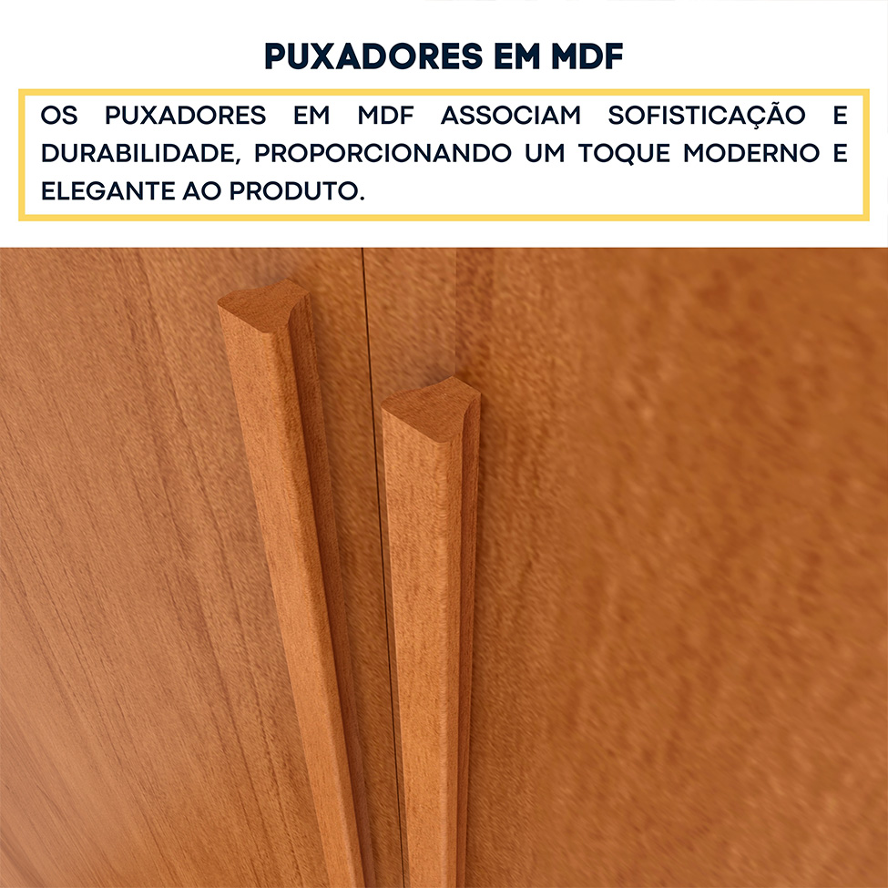 Guarda-Roupa Casal Paradiso sem Pés 6 Portas 4 Gavetas Cinamomo 219 cm