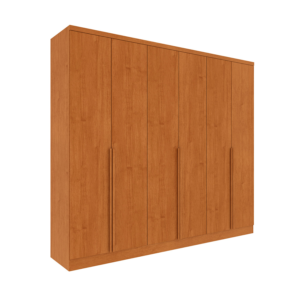 Guarda-Roupa Casal Paradiso sem Pés 6 Portas 4 Gavetas Cinamomo 270 cm
