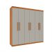 Guarda-Roupa Casal Paradiso sem Pés 6 Portas 4 Gavetas Cinamomo e Off White 219 cm