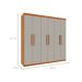 Guarda-Roupa Casal Paradiso sem Pés 6 Portas 4 Gavetas Cinamomo e Off White 219 cm