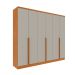 Guarda-Roupa Casal Paradiso sem Pés 6 Portas 4 Gavetas Cinamomo e Off White 270 cm
