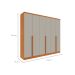 Guarda-Roupa Casal Paradiso sem Pés 6 Portas 4 Gavetas Cinamomo e Off White 270 cm