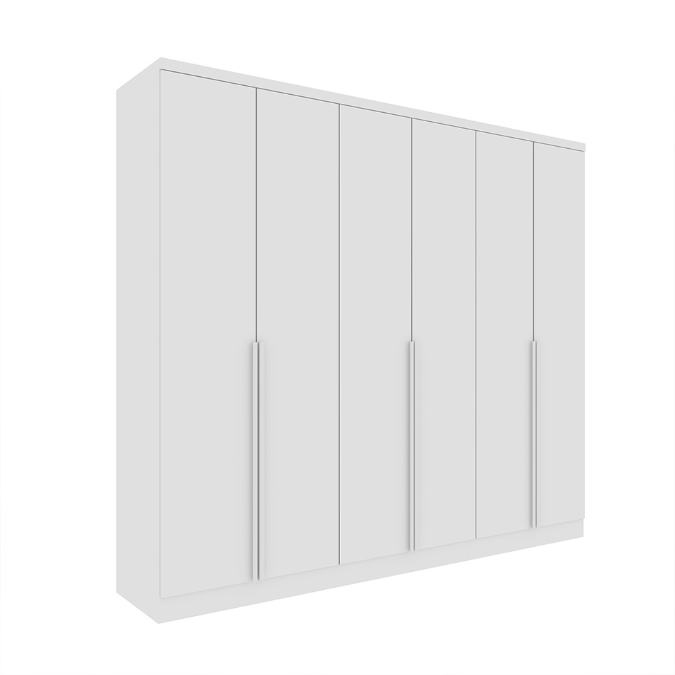 Guarda-Roupa Casal Paradiso sem Pés 6 Portas 4 Gavetas Neve 270 cm