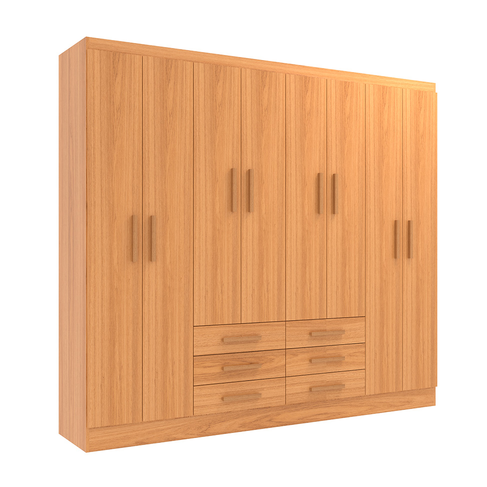 Guarda-Roupa Casal Paris 8 Portas 6 Gavetas Cinamomo