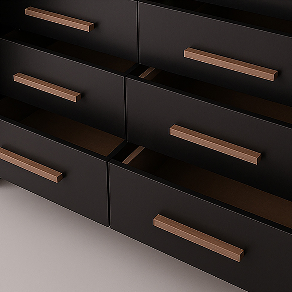 Guarda-Roupa Casal Paris 8 Portas 6 Gavetas Preto