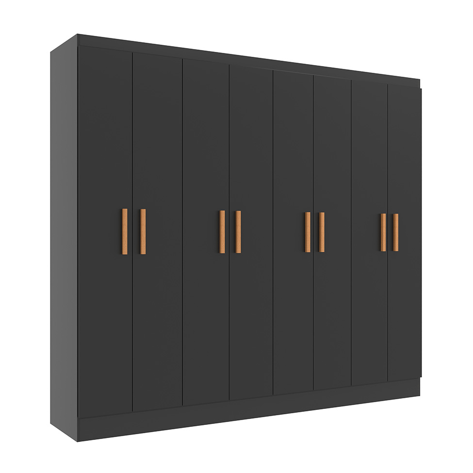 Guarda-Roupa Casal Paris 8 Portas Preto