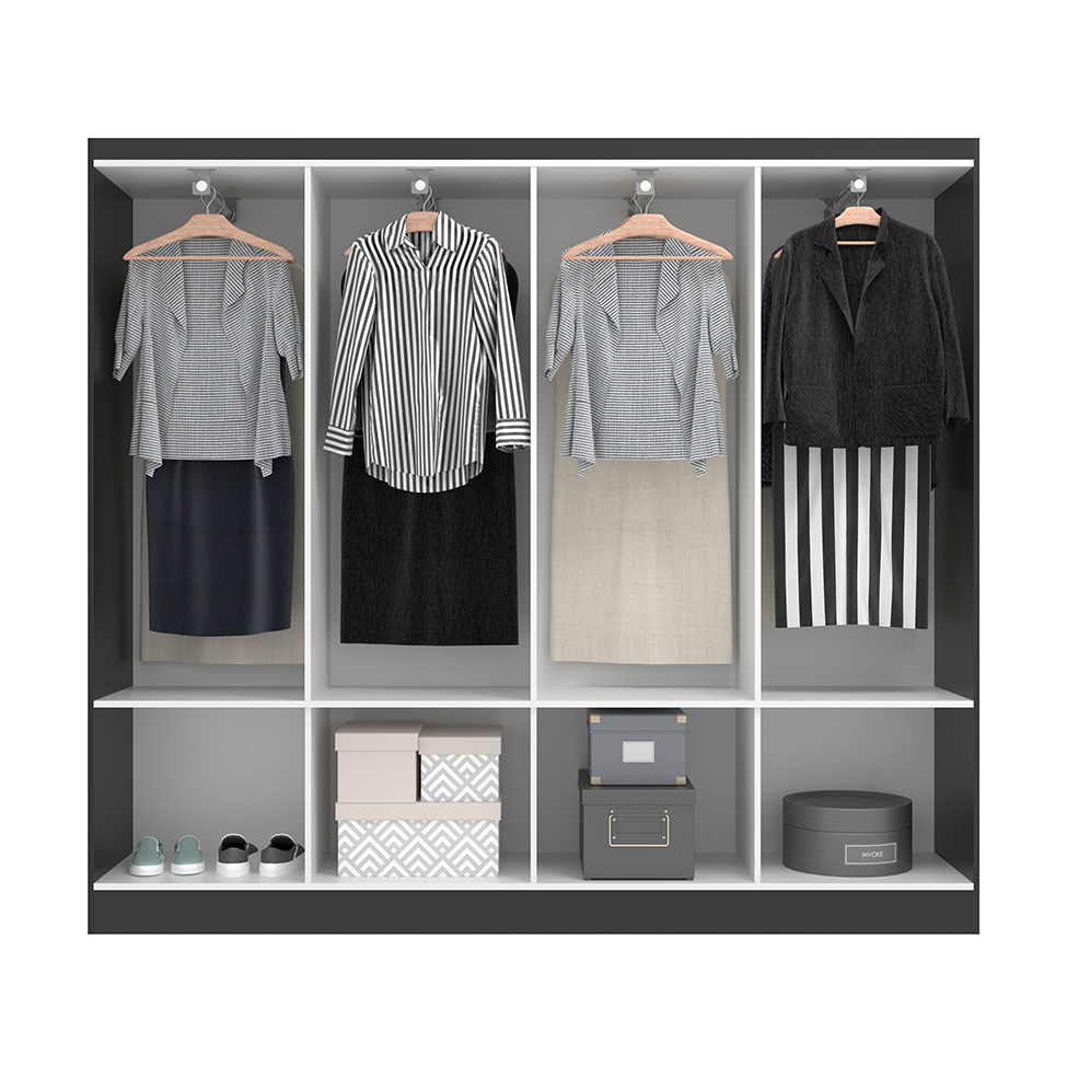 Guarda-Roupa Casal Paris 8 Portas Preto